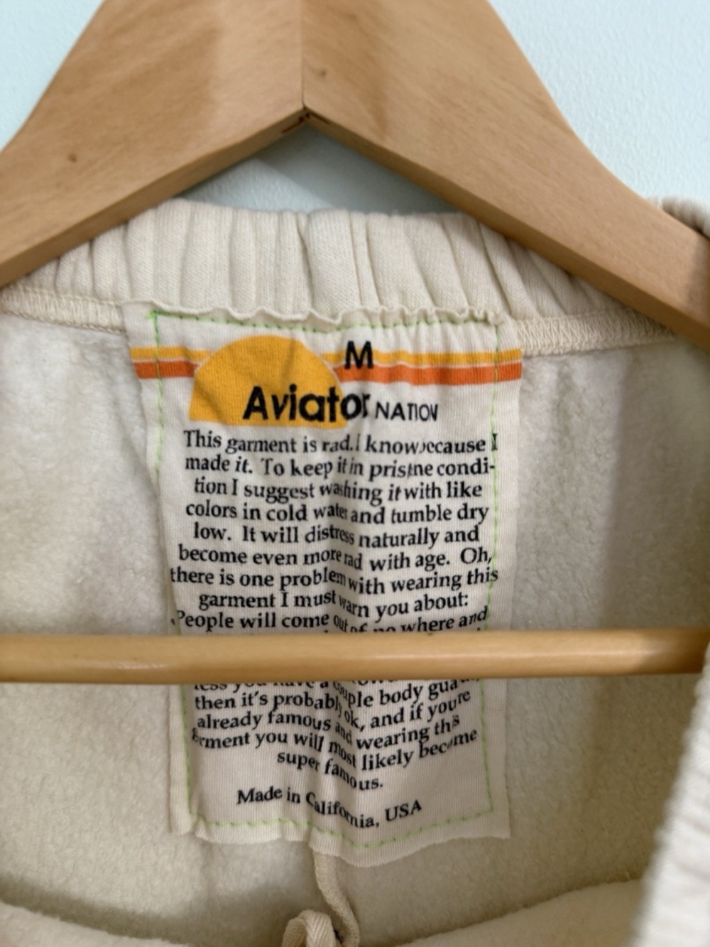 Aviator Nation Sunset Patch Relaxed Cropped Zip Hoodie & Sweatpants Set Medium - Picture 11 of 12